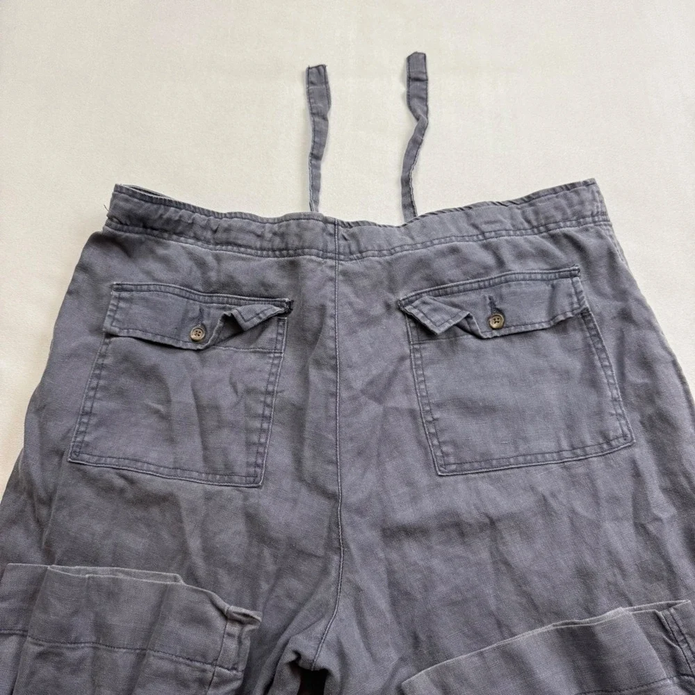 VTG 90s Polo Ralph Lauren Mens 40 X 31 Gray 100% Linen Drawstring Pants USA Made